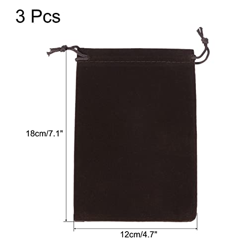 sourcingmap Pochette Microfibre 18x12cm Marron x3 Lunettes