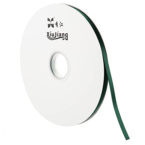 sourcing map Ruban Satin Vert Foncé 7mm x 91,4m Double Face