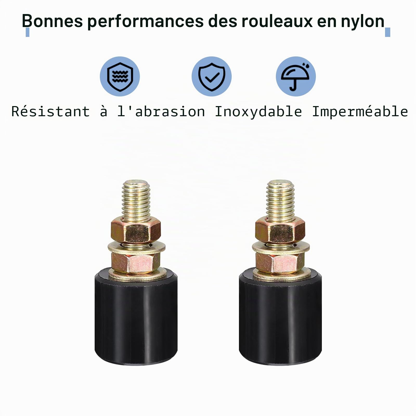 Sourcingmap Home & Garden guide rouleau portail nylon noir 40 mm