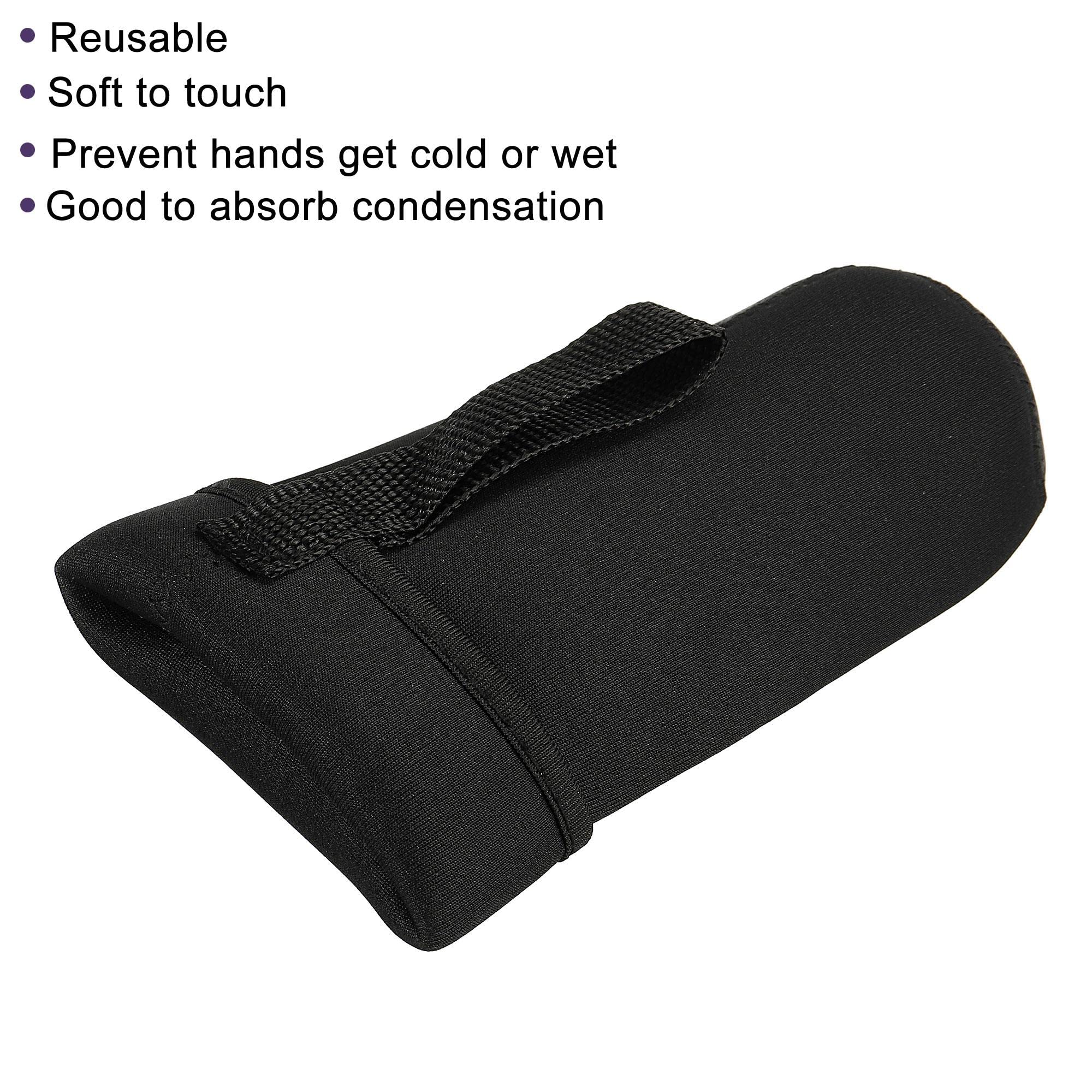 sourcing map Manchon bouteille 500 ml néoprène noir lot de 2