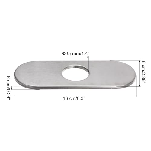 Sourcing Map Plaque Trou Évier Inox Argent 16cm