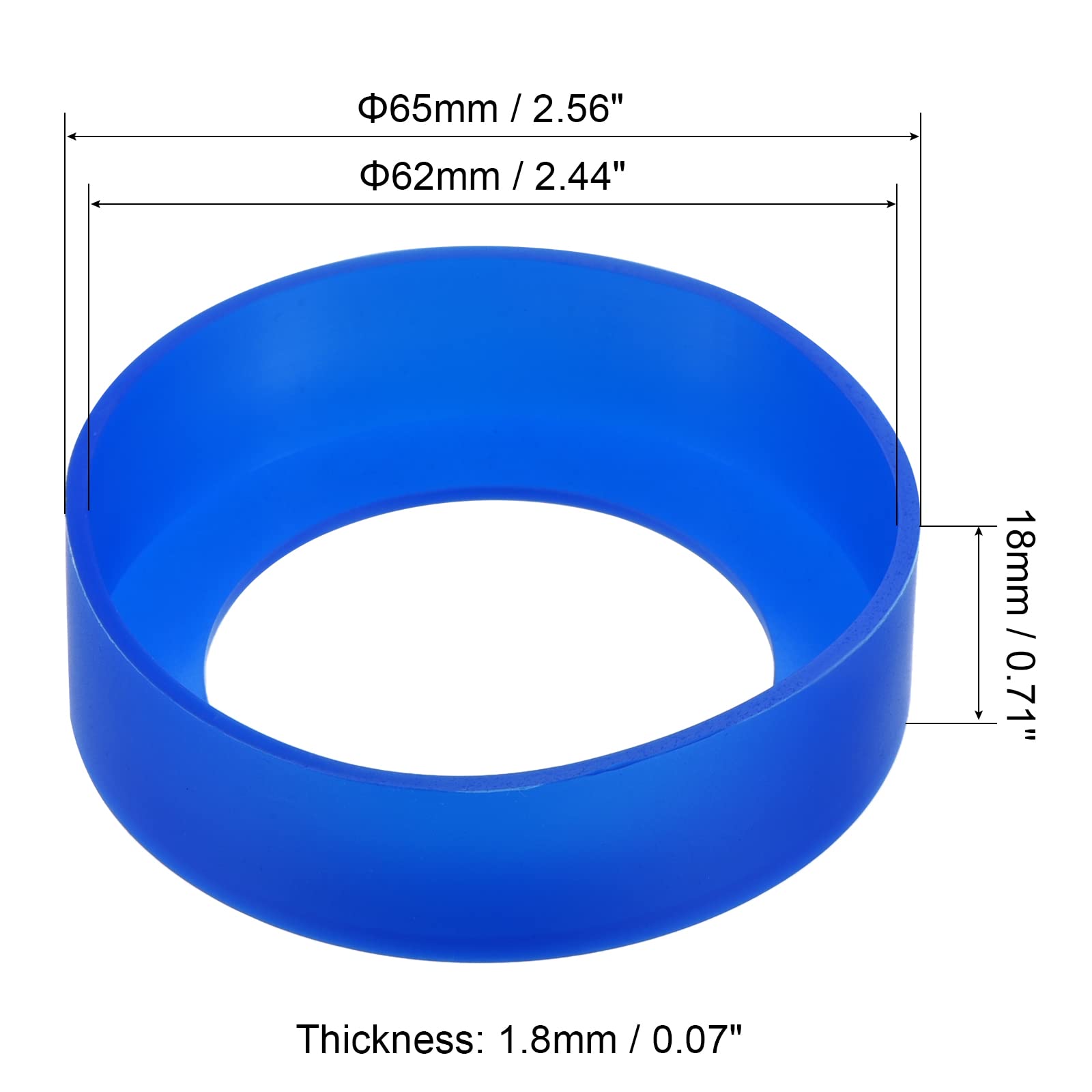 Sourcing Map Protège-bouteille silicone bleu foncé 62mm lot 2