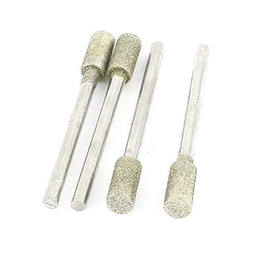 Sourcing Map Pointe à meuler diamant 5mm tige 3mm lot de 4