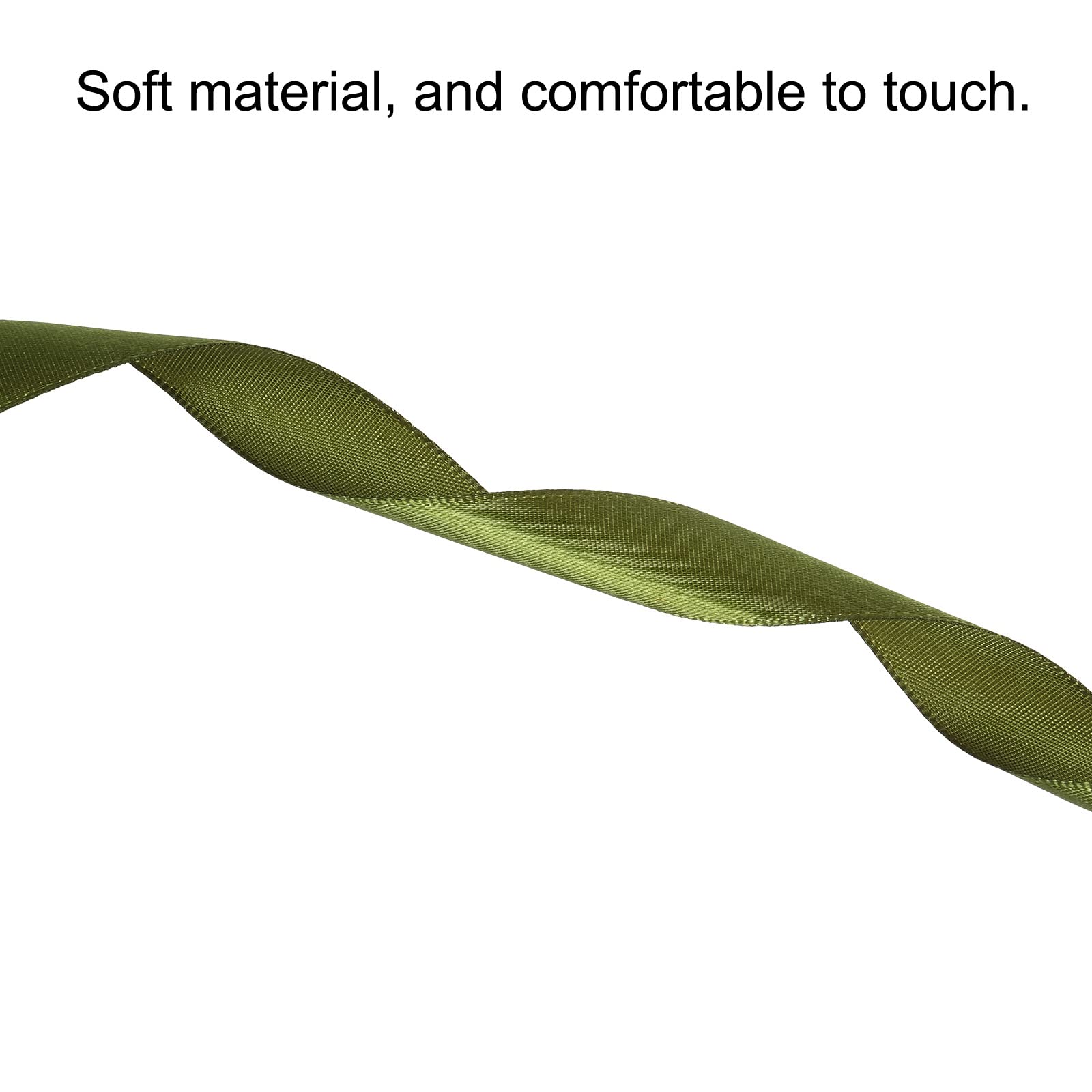Sourcing Map ruban satin vert olive 20mm x 91,4m