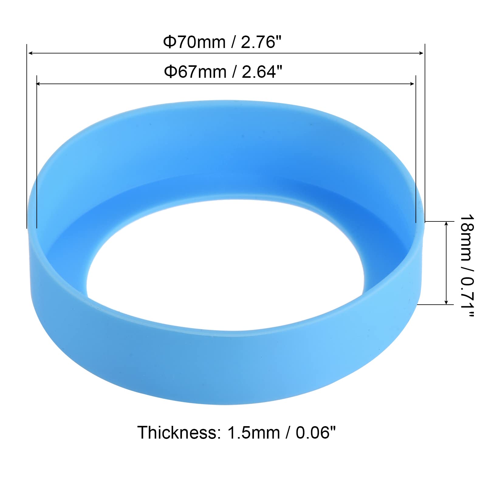 sourcing map Home Garden housse silicone 67mm bleu lot 4 antidérapant