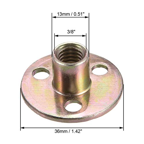 SOURCINGMAP écrou en T 3/8" acier carbone zingué 10pcs