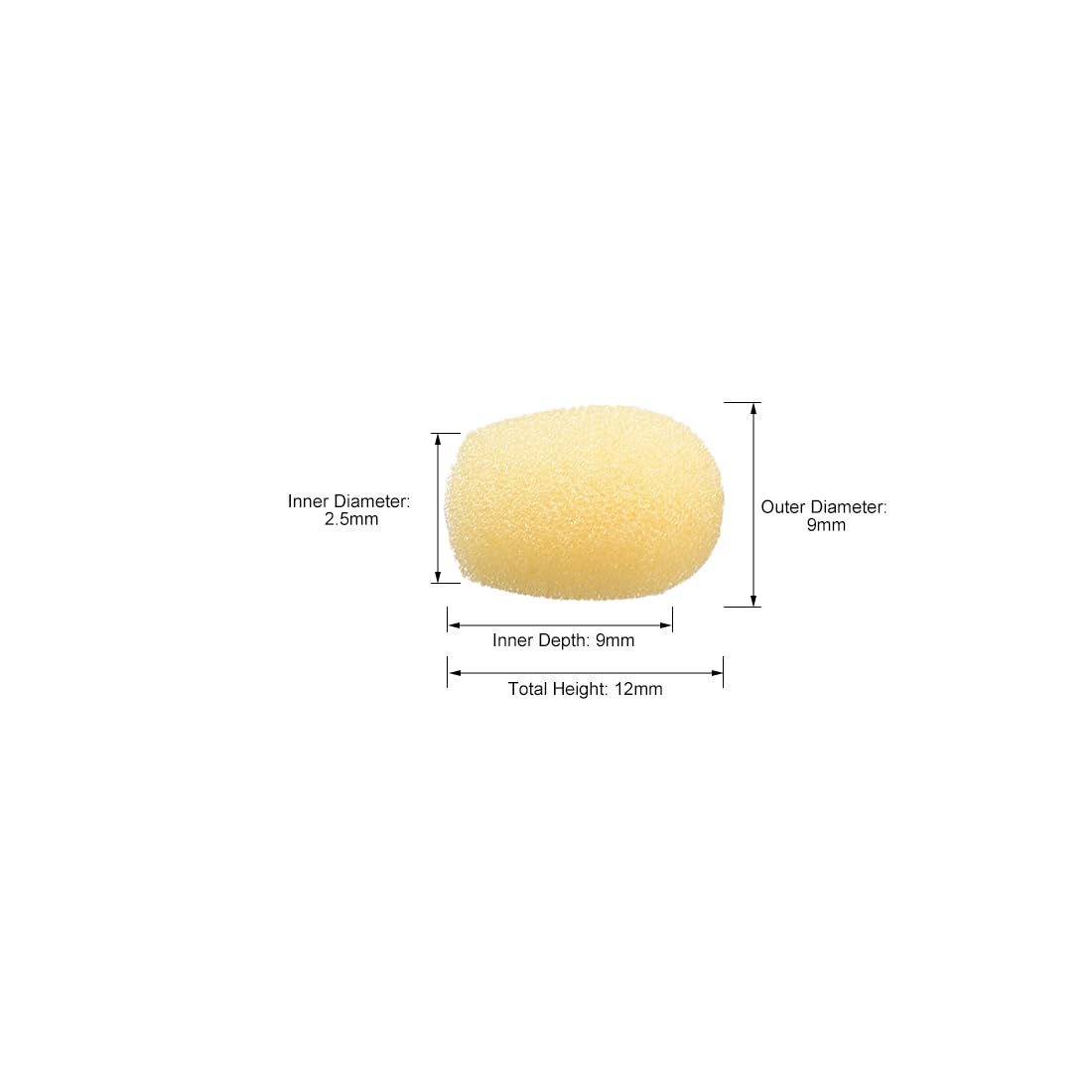 Sourcingmap bonnette micro mousse 12mm lot de 20