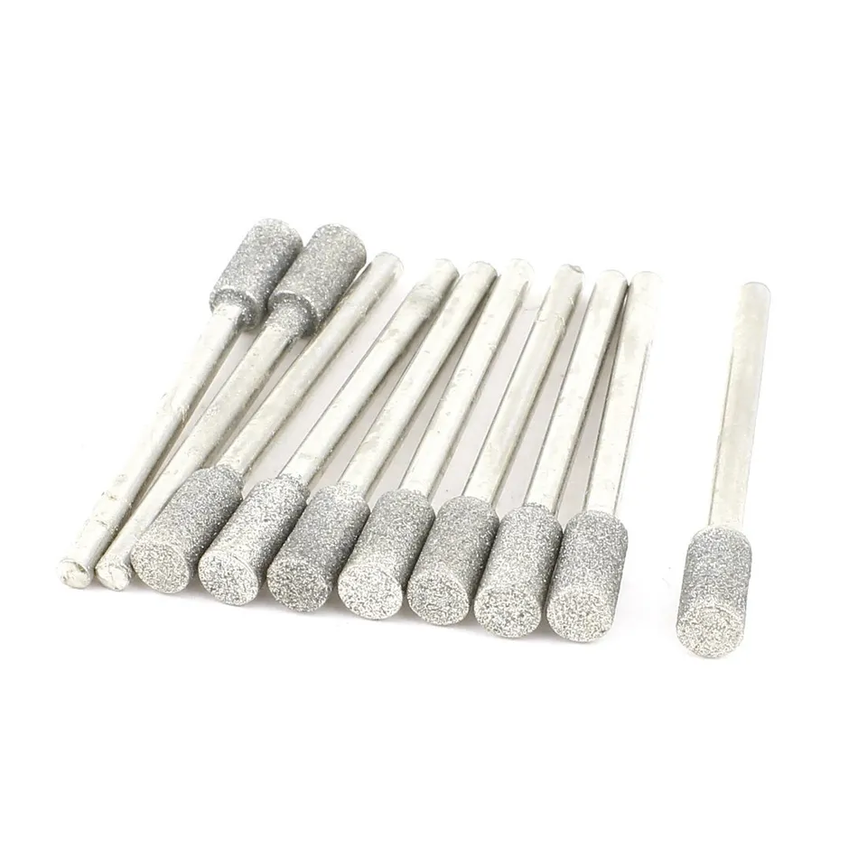 Sourcingmap Cylindre 5mm pointe diamant tige 3mm lot 10