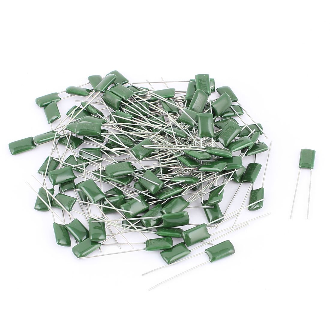 sourcing map 2A103J 10nF condensateur film vert 100pcs