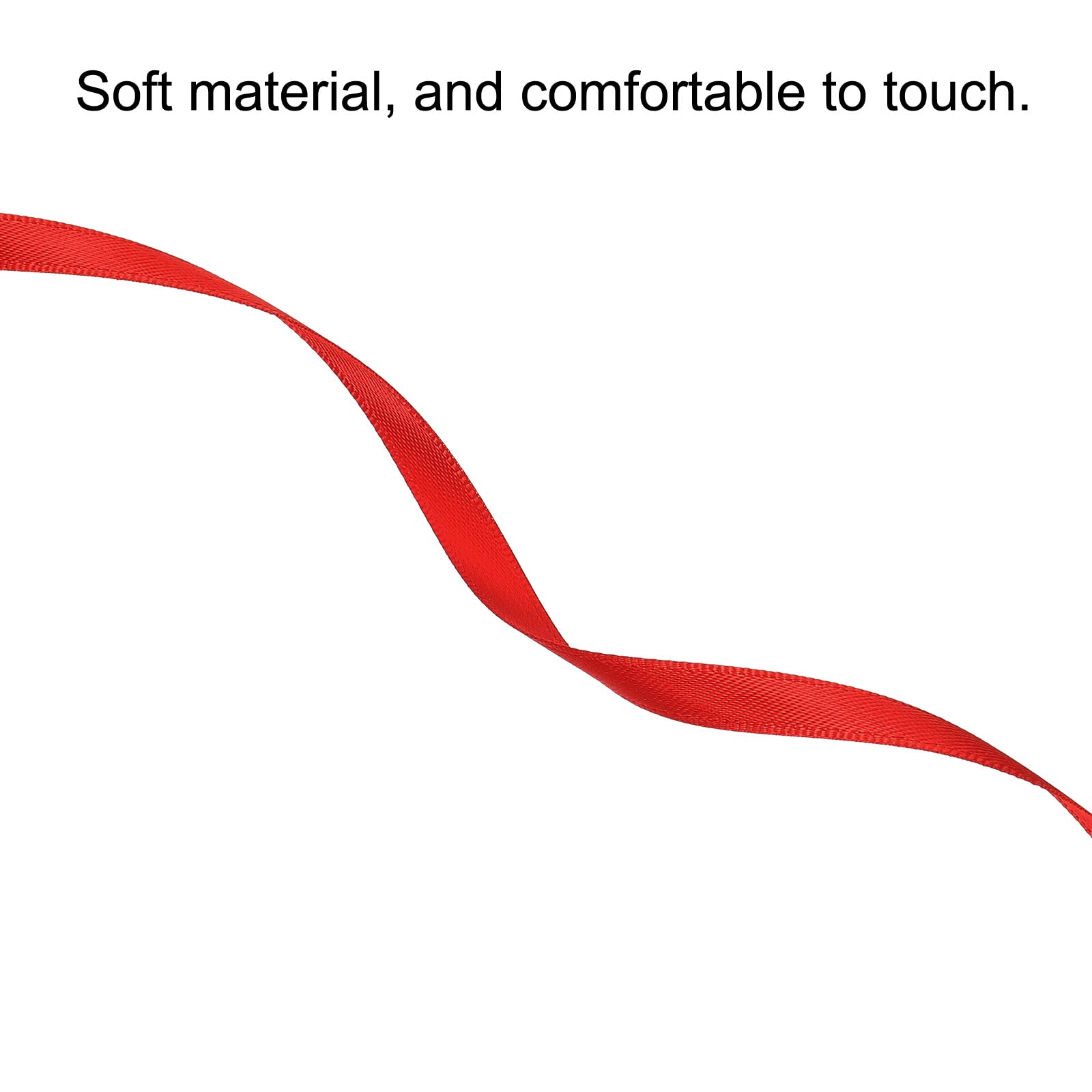 Sourcing Map ruban satin rouge 7mm x 91,4m double face