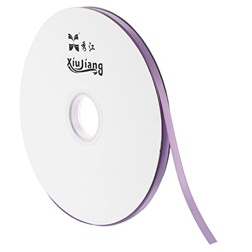 sourcing map Ruban Satin Violet 7mm x 91,4m Double Face
