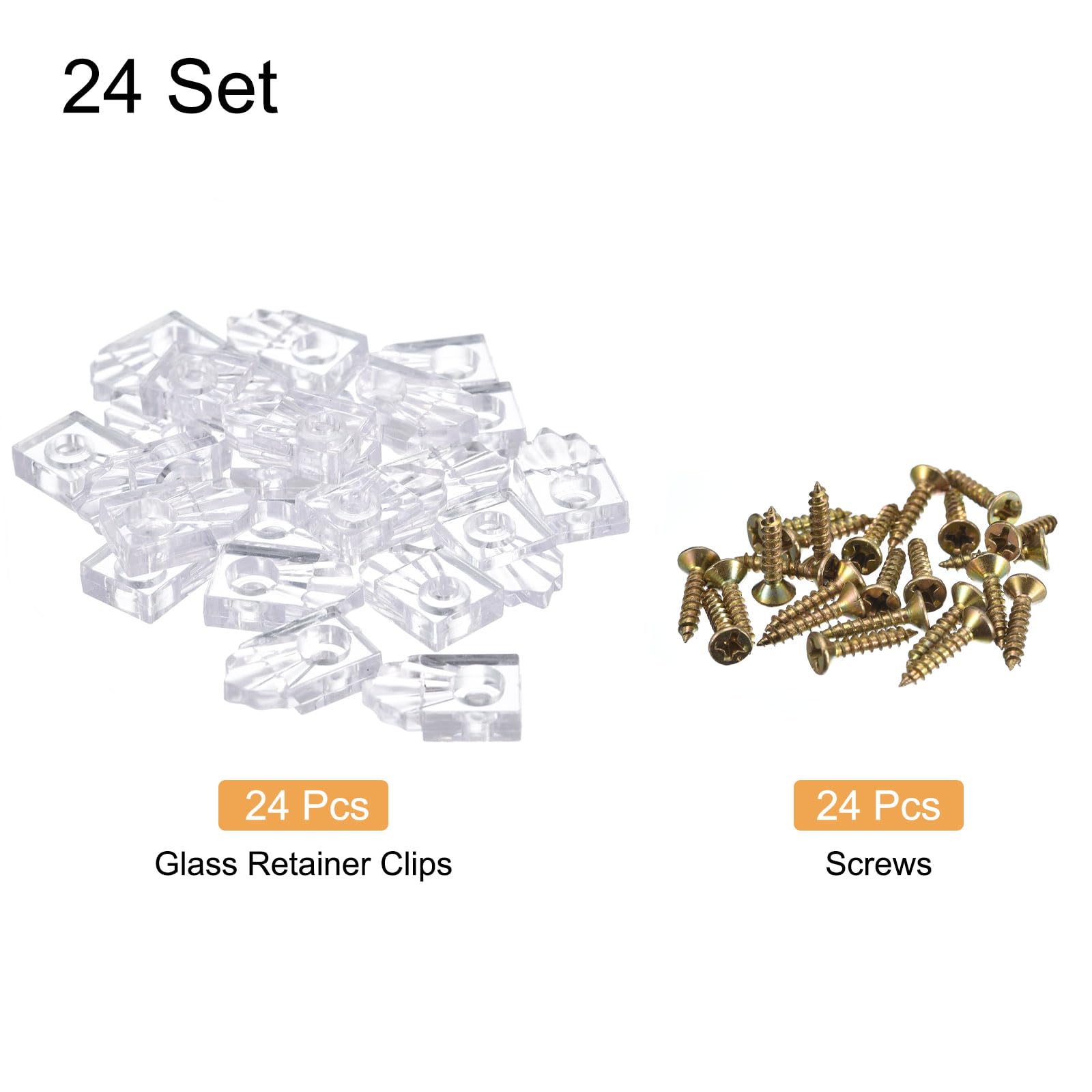 SOURCINGMAP Clips Retenue Verre Plastique 25mm x24 + Vis