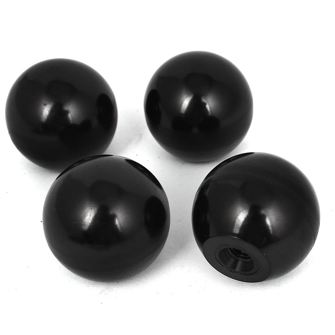 sourcingmap Home bouton poignée boule M8 40mm noir lot 4