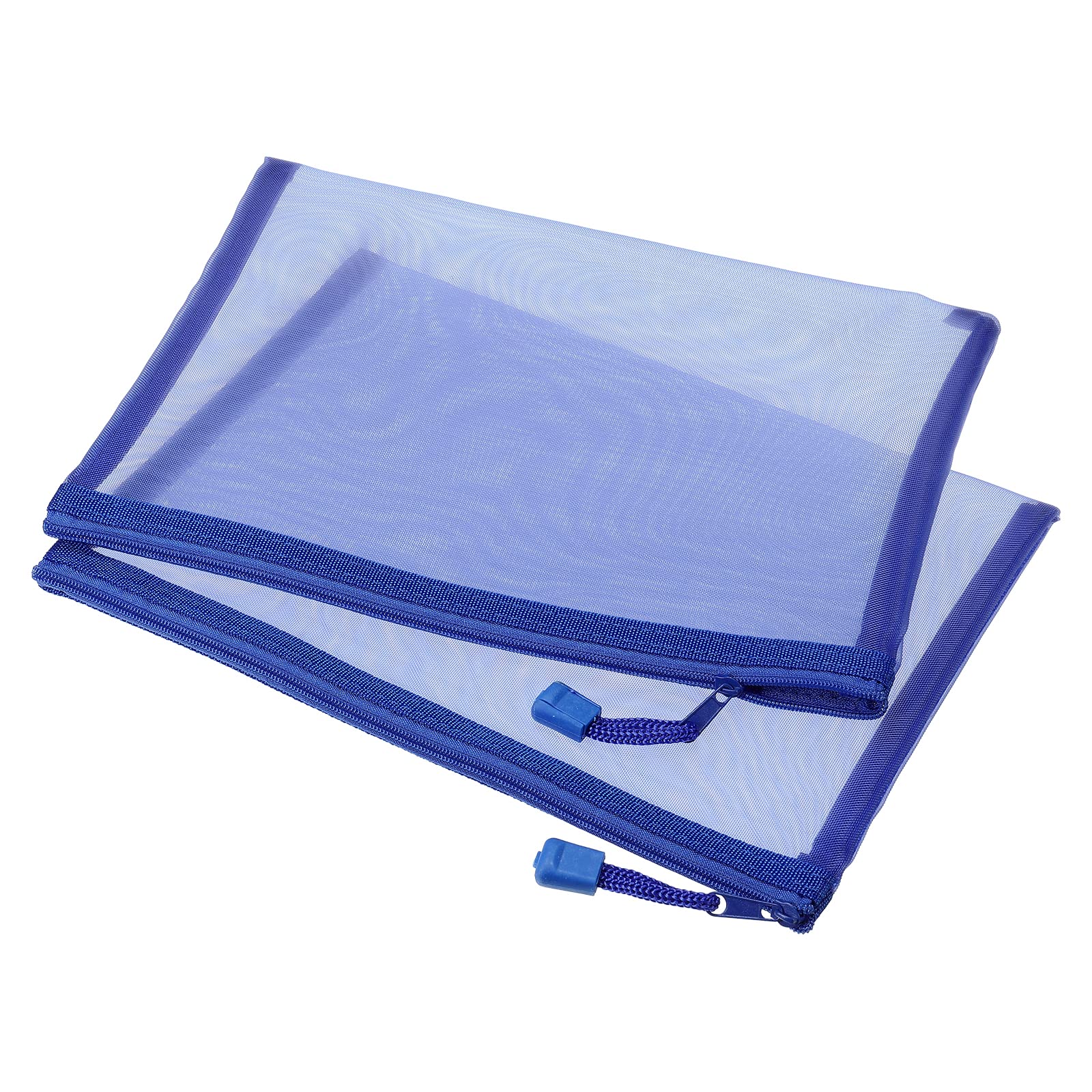 sourcing map pochette zippée A5 bleue x6 nylon