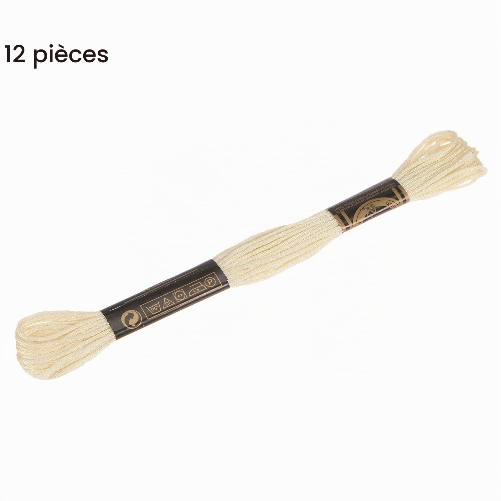 sourcing map Home & Garden fil à broder crème 12 x 8 m coton
