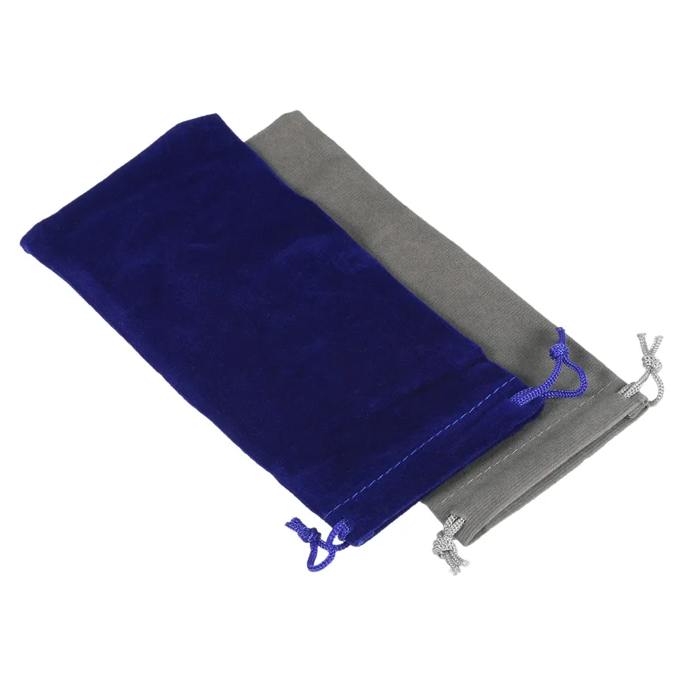 Sourcing Map 17x8cm Pochette Flanelle Bleu Gris Lot 2 Bijoux