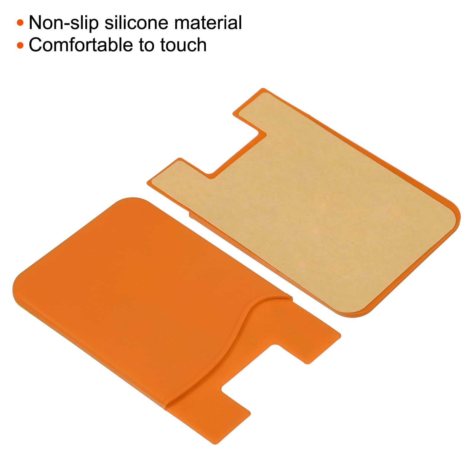 sourcing map Porte-carte téléphone silicone orange lot 6 adhésif