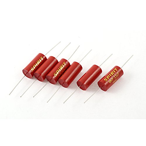 Sourcingmap 3.3uF 250V condensateur audio tubulaire rouge 6 pièces