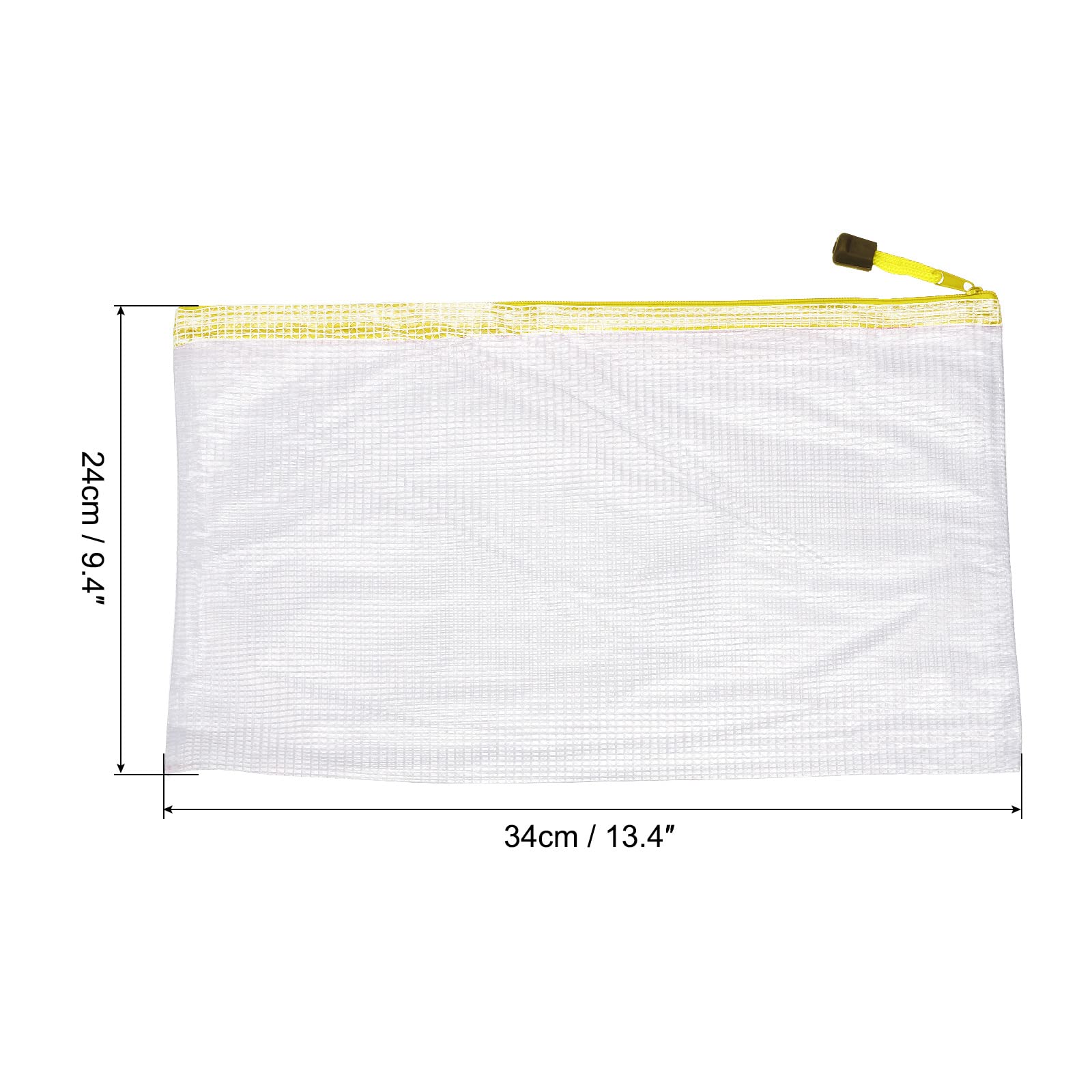 sourcing map A4 pochette zip jaune lot de 12