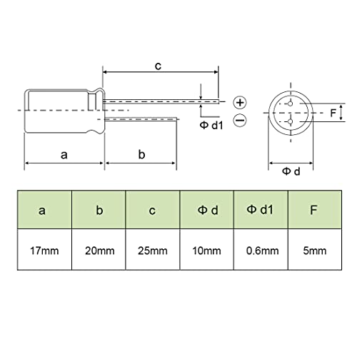 sourcing map 47uF 25V condensateur électrolytique 100pcs 5x7mm