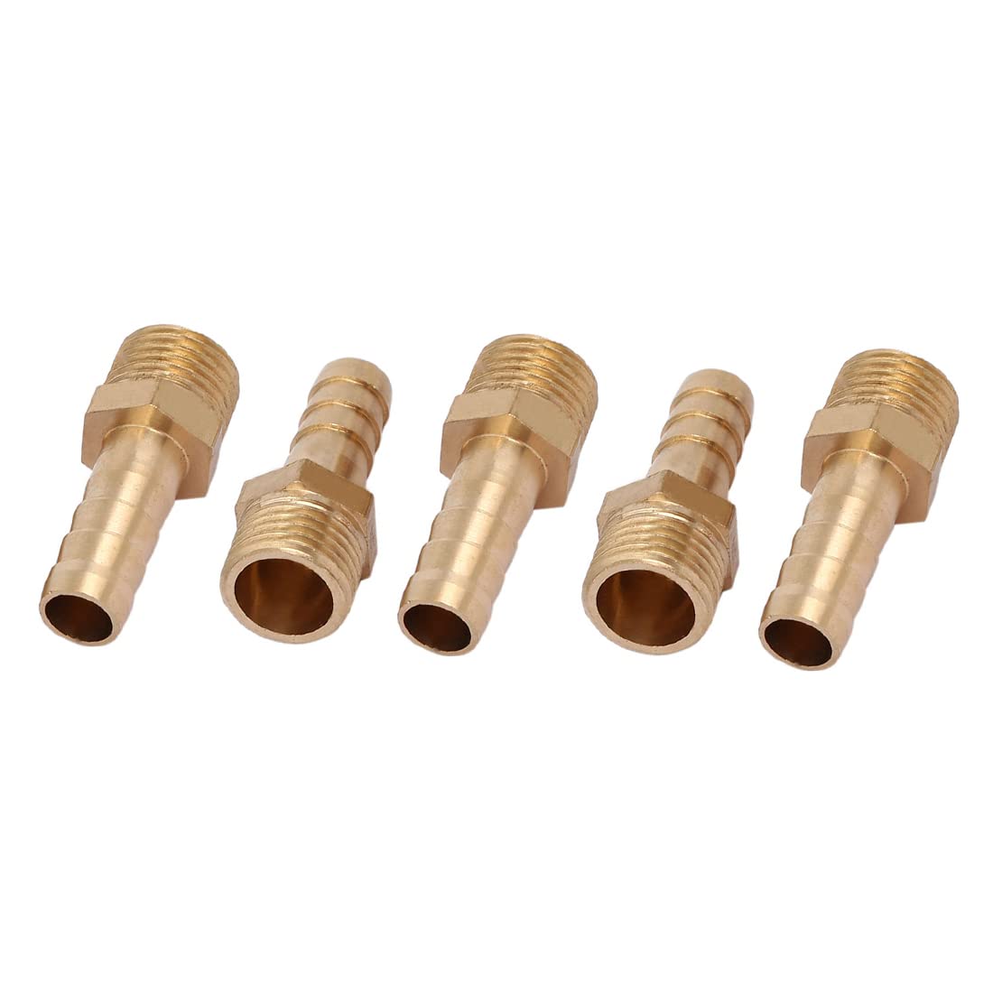 sourcingmap Industrial Raccord Cannelé 1/4BSP 8mm Laiton 5pcs