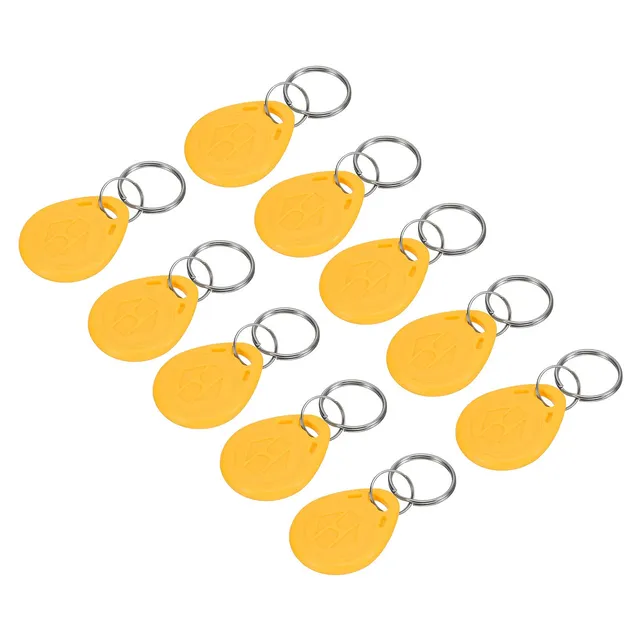 sourcing map badge RFID 125kHz jaune porte-clés lot 10