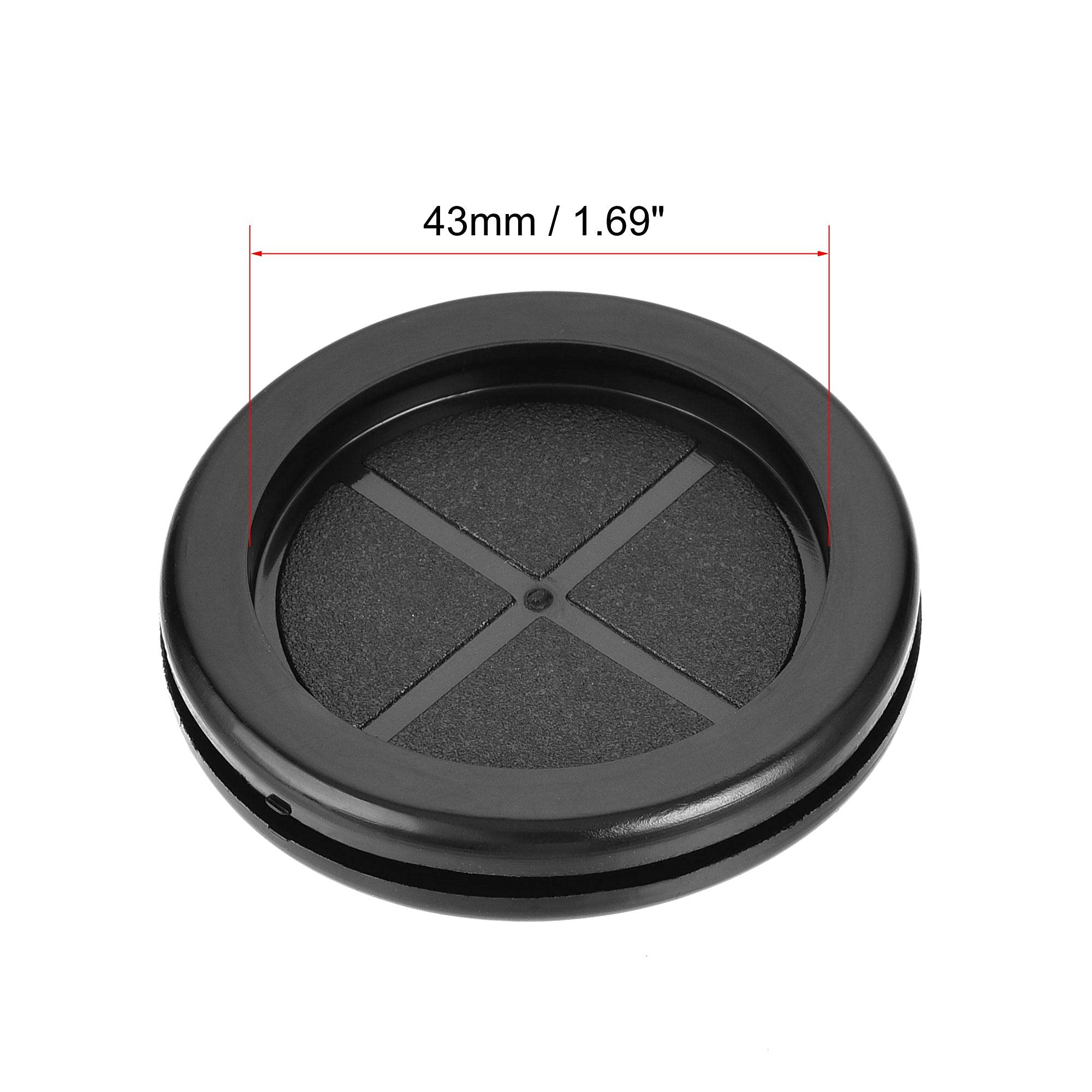 sourcing map 50mm passe-fil caoutchouc rond noir lot 4