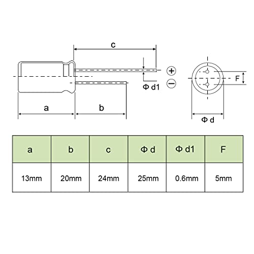 sourcing map 1000uF 50V condensateur électrolytique 10pcs 13x25mm