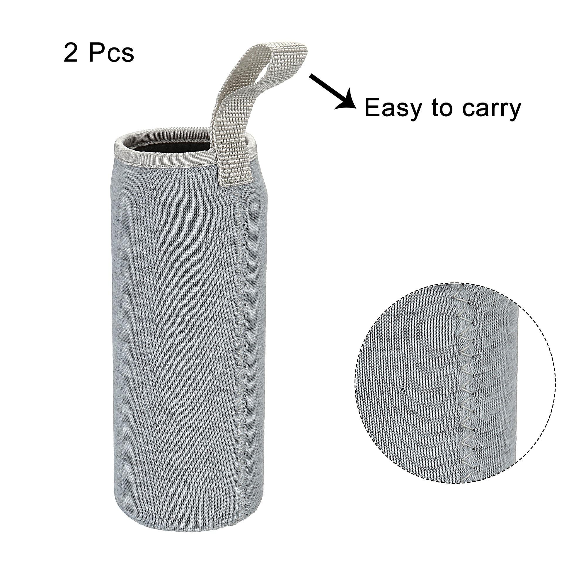 Sourcing Map Housse bouteille néoprène 500ml gris lot 2 isotherme