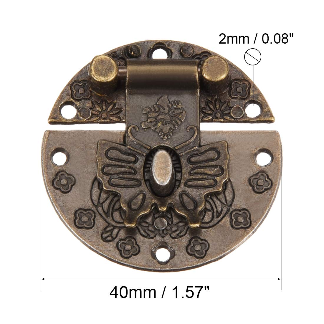 Sourcingmap Fermoir Boîte Bois 40mm Lot 5 Bronzé