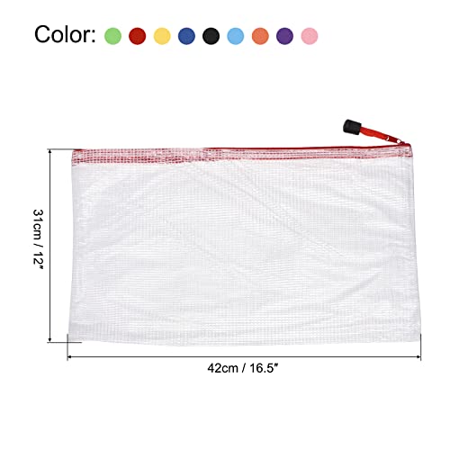 sourcing map A3 pochette zip plastique multicolore lot 10