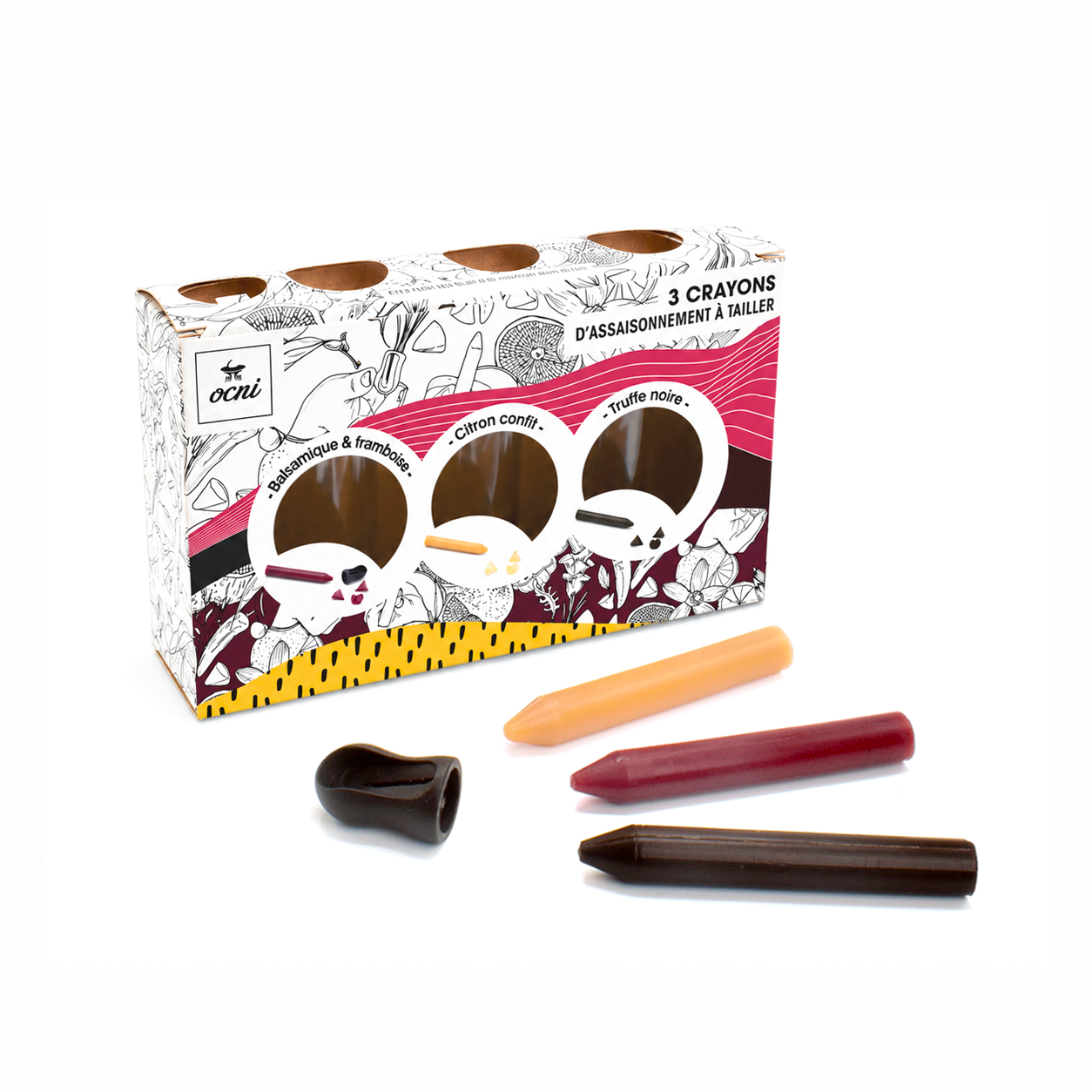 OCNI Coffrets 3 crayons coffret gourmet balsamique citron truffe