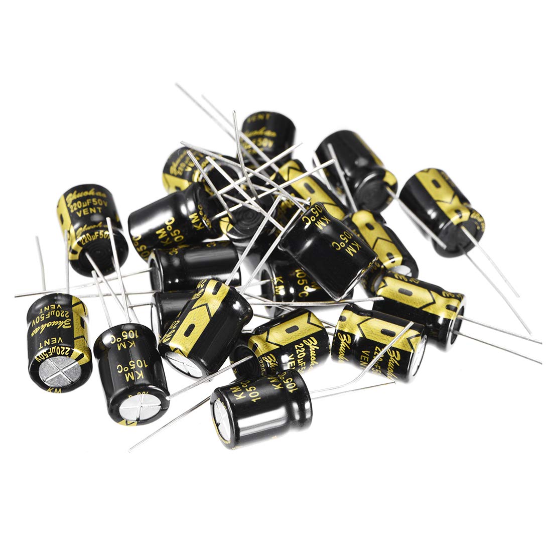 sourcing map Industrial condensateur électrolytique 220uF 50V 20pc