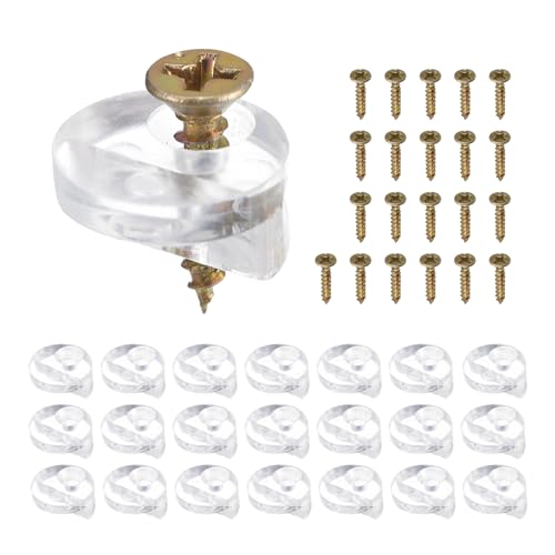 SOURCINGMAP Home Clips Verre Plastique Transparent 4mm Lot 30
