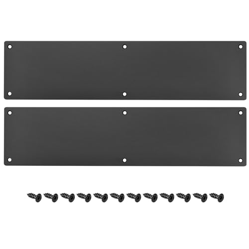 sourcing map Home plaque de porte aluminium noir 41cm lot 2
