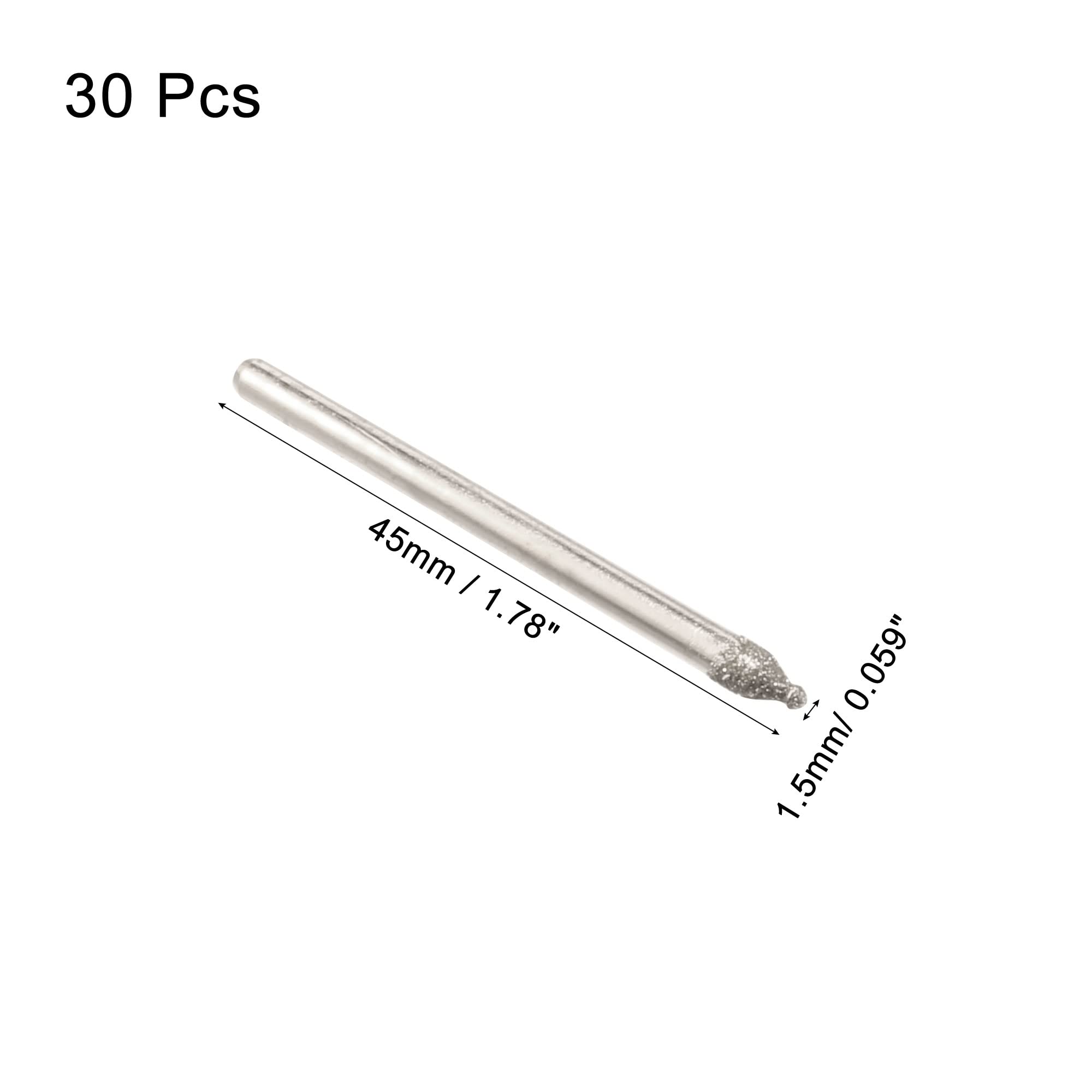 Sourcingmap Fraises Diamant Boule 1,5mm Tige 3mm Lot 30