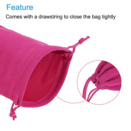 Sourcing Map 18x12cm Pochette Microfibre Rose Rouge Lot 5