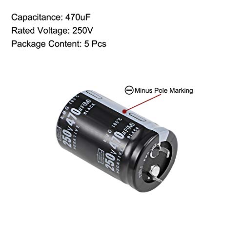 sourcing map condensateur aluminium 470uF 250V 5 pièces