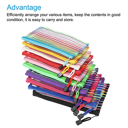 sourcing map B6 pochette maille zippée multicolore lot de 10 nylon