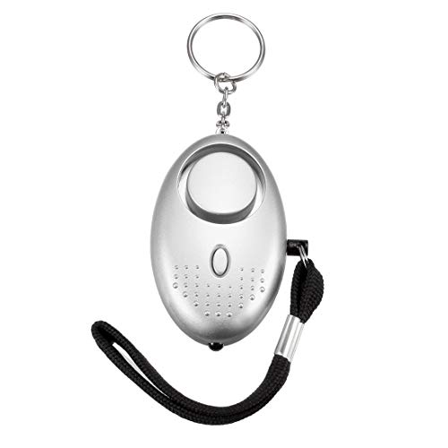 Sourcing Map Alarme personnelle porte-clés LED 130dB argenté lot 2