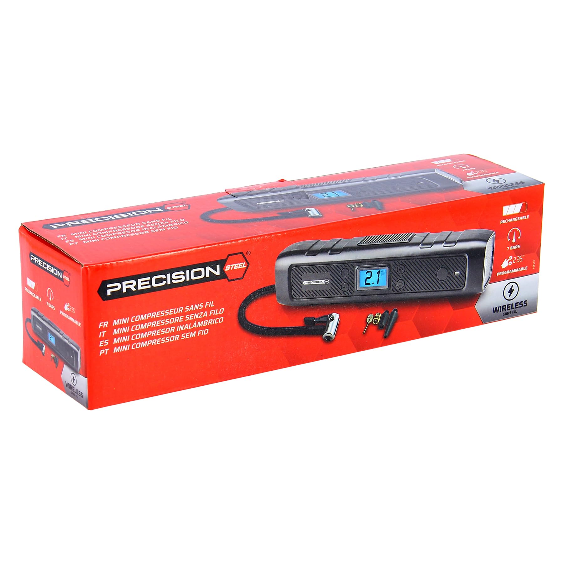 Precision Steel compresseur sans fil 10 bars programmable LED