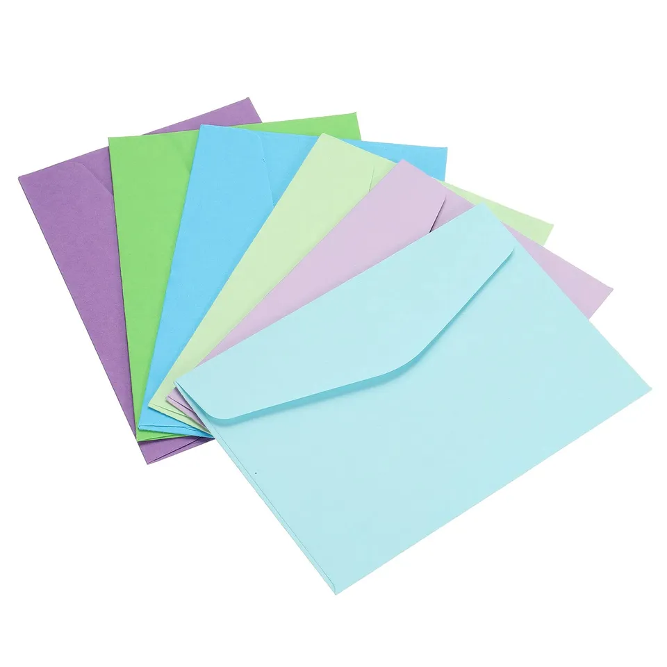 Sourcing Map 60 Mini Enveloppes papier multicolore vert bleu