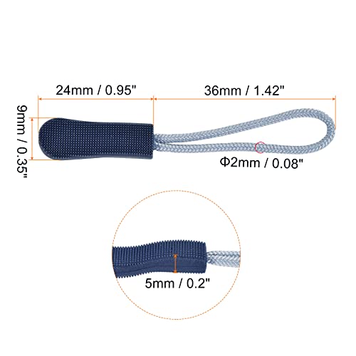 sourcing map Tirette Fermeture Éclair TPU Bleu 20 Pièces