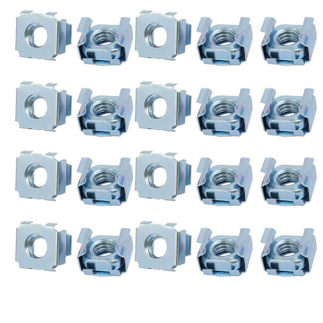 sourcing map Écrou cage M8 rack serveur 20pcs acier argent