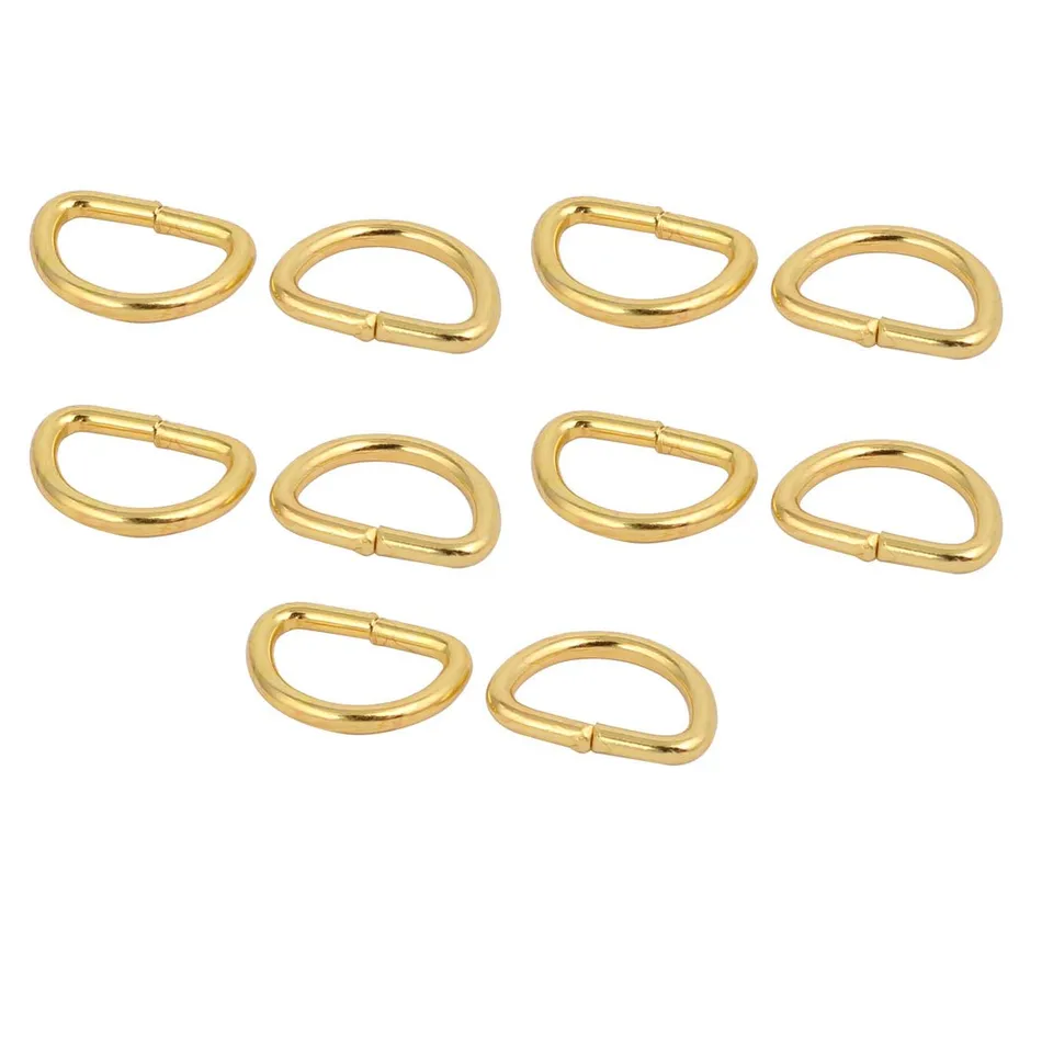 Sourcing Map Anneaux D 10mm fer soudé lot 10 boucles