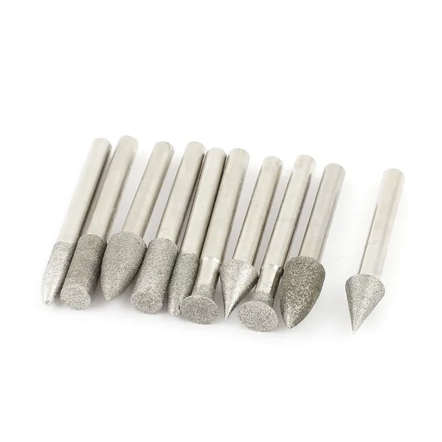 sourcing map pointe diamant tige 6 mm 60 mm lot de 10