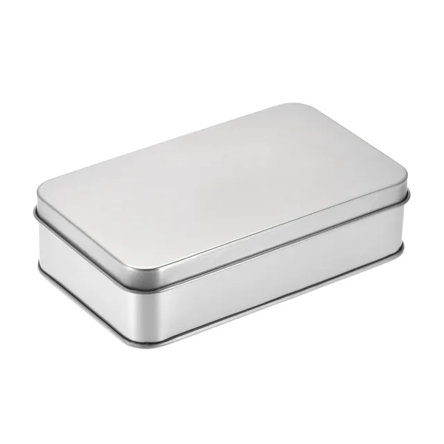 Sourcingmap Home Boîte Métal Fer-Blanc Argenté 135x80x35mm