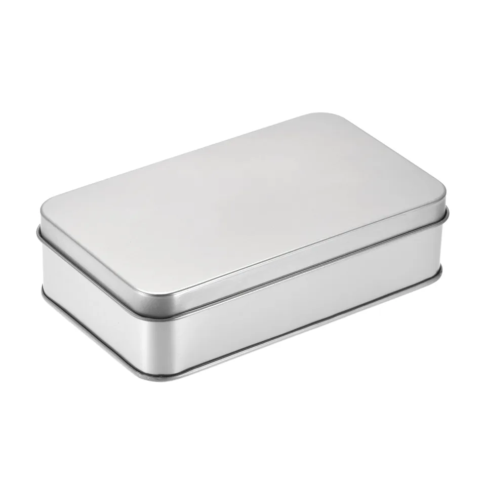 Sourcingmap Home Boîte Métal Fer-Blanc Argenté 135x80x35mm