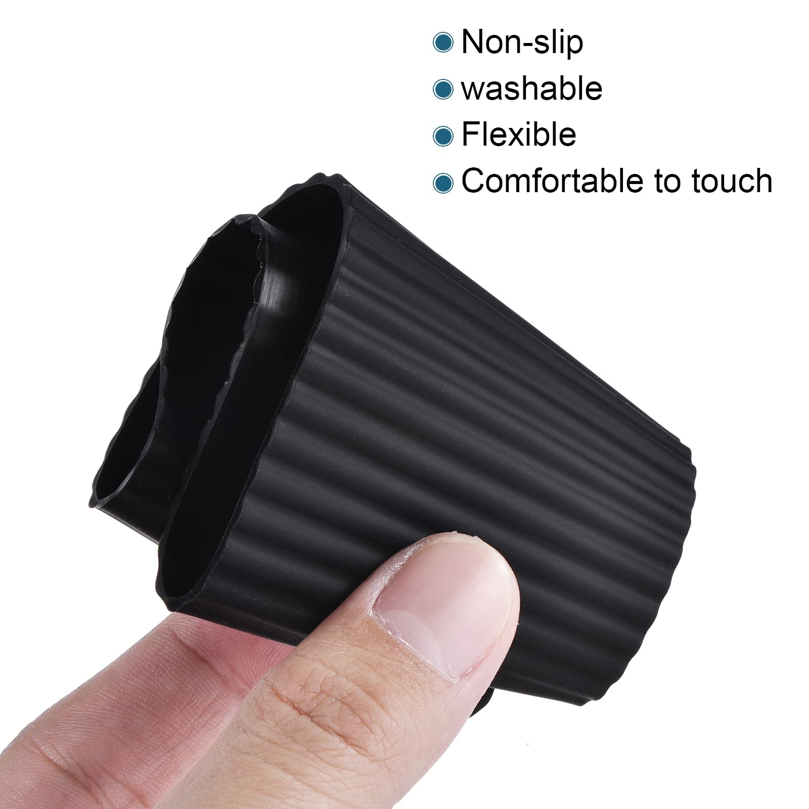 Sourcingmap Home & Garden manchon tasse silicone noir 60 mm lot 4