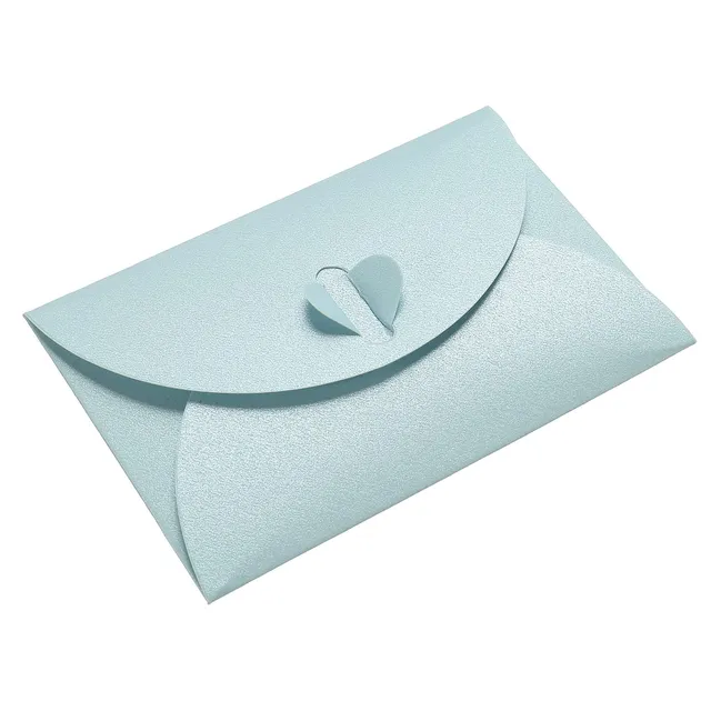 sourcing map Mini Enveloppes Cœur Bleu Clair 24 pcs 7x10,5cm